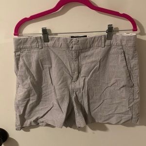 Banana Republic Gray and White Striped Shorts